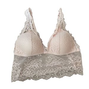 Womens Pink Bralette/ Rose + Vine